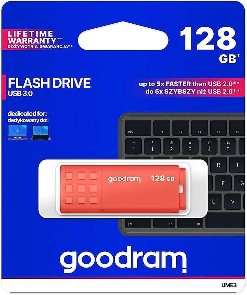 GOODRAM UME3-1280O0R11 GOODRAM atmintis USB UME3 128GB USB 3.0 Oranžinis