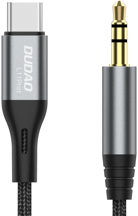 Audio kabelis Dudao L11ProT USB-C to 3.5mm 1.0m juodas