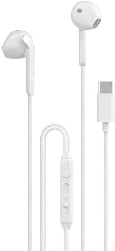 Dudao X3C į ausis įkišamos su laidu USB-C ausinės 1.2m - baltos spalvos