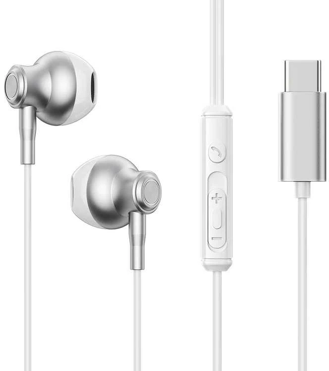 Ausinės Joyroom JR-EC07 USB-C sidabrinės