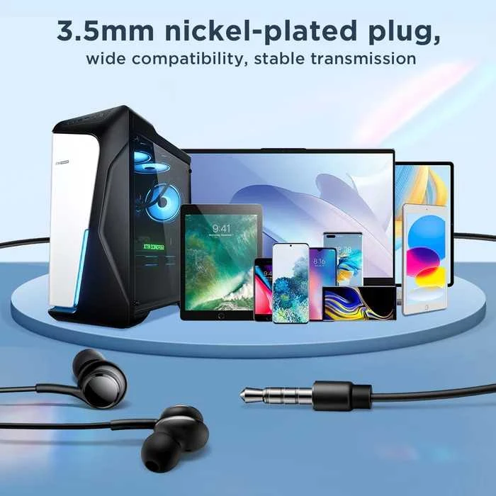 Joyroom JR-EW02 ausinės su 3.5mm jungtimi ir įrenginių suderinamumu