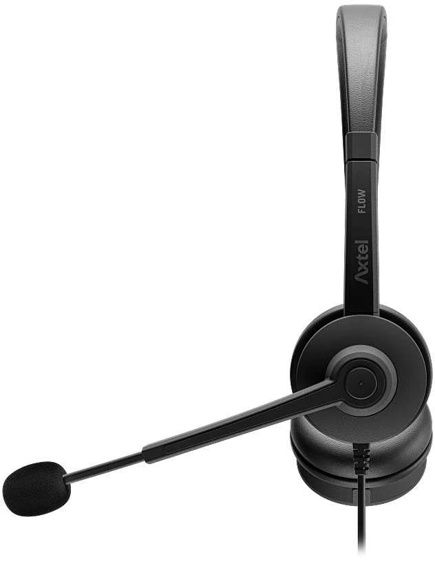 Ausinės su mikrofonu Axtel FLOW UC stereo USB-A/C juodos