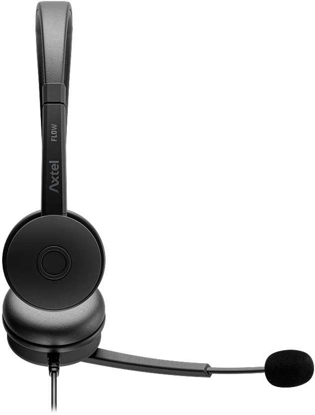 Ausinės su mikrofonu Axtel FLOW UC stereo USB-A/C juodos
