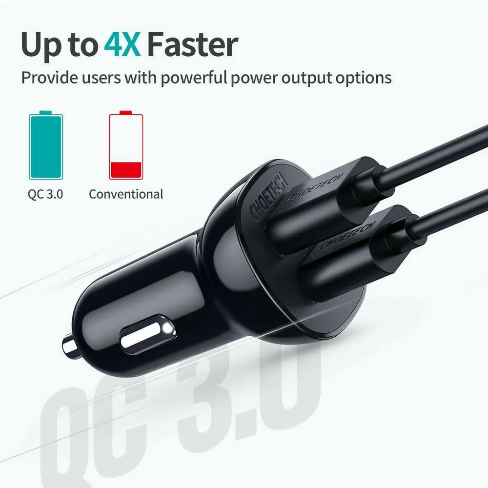 Kroviklis CHOETECH 2xUSB A, 36W, QC3.0