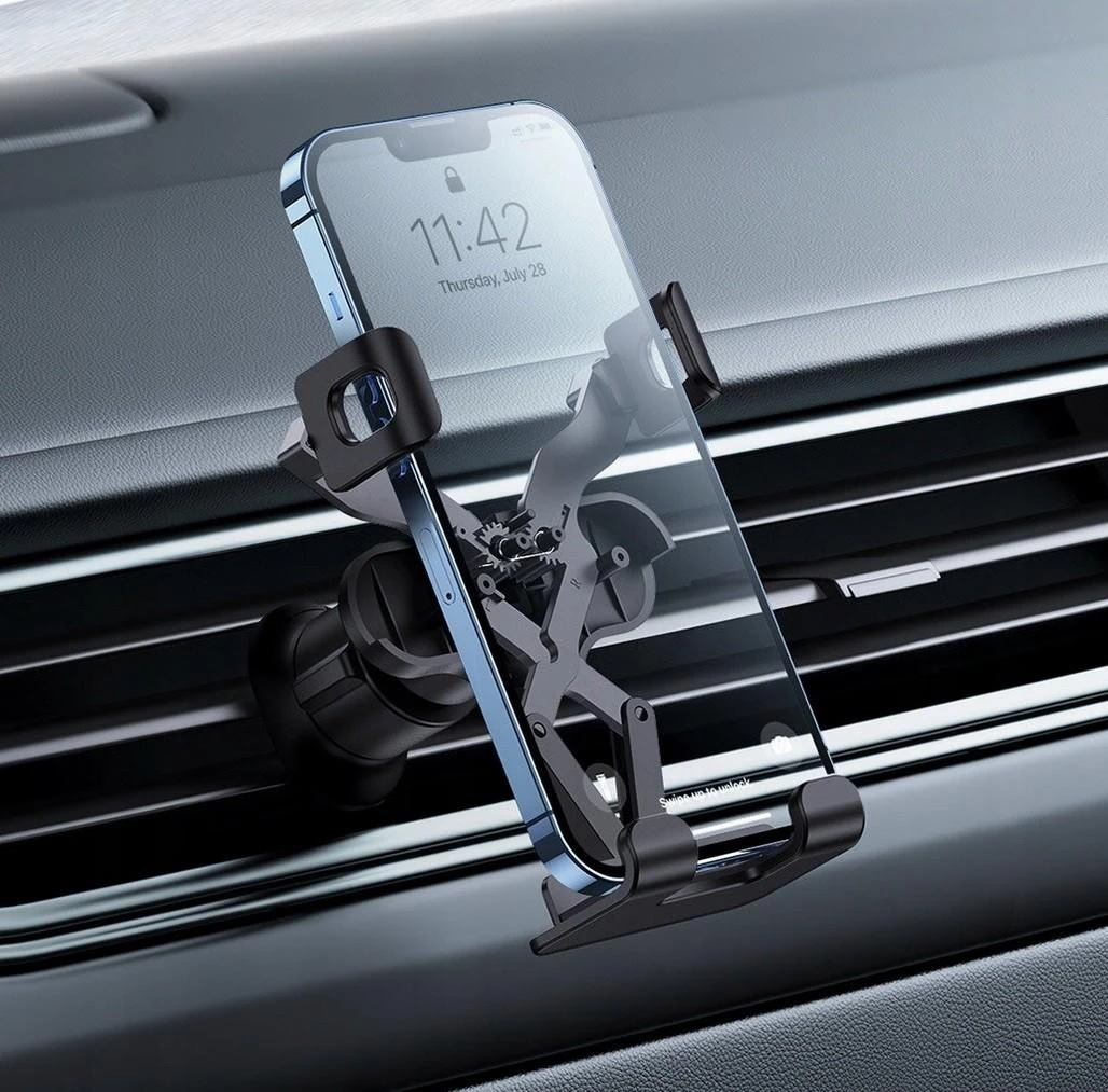Baseus gravitacinė oro išleidimo angos rankena ant automobilio grotelių - Juoda