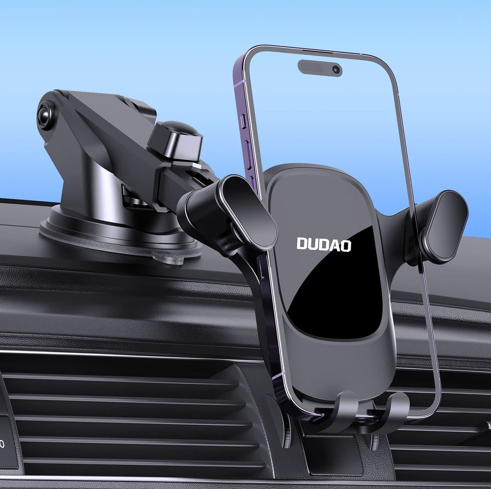 Dudao F5PRO+ automobilio laikiklis su siurbtuku - Juodas
