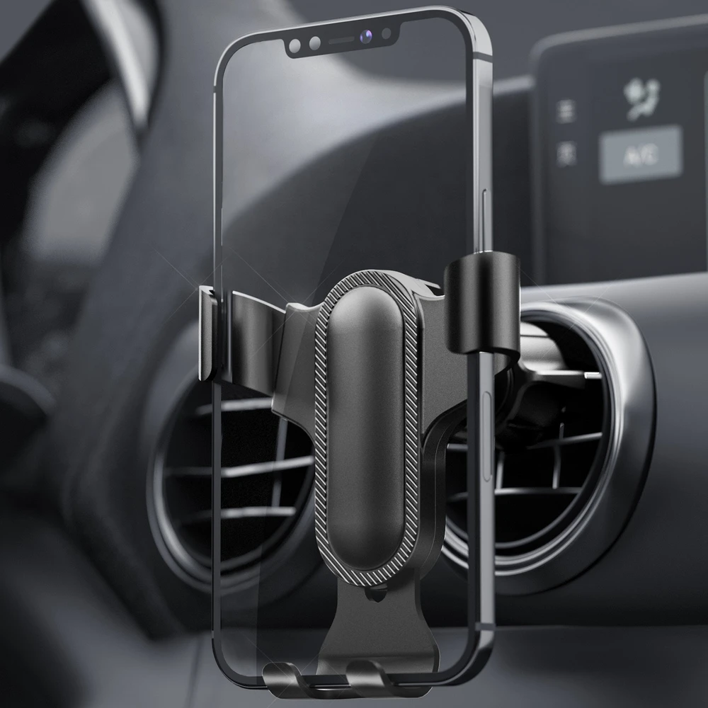 Dudao gravitacijos automobilio telefono laikiklis ventiliacijos angai juodas (F7s)