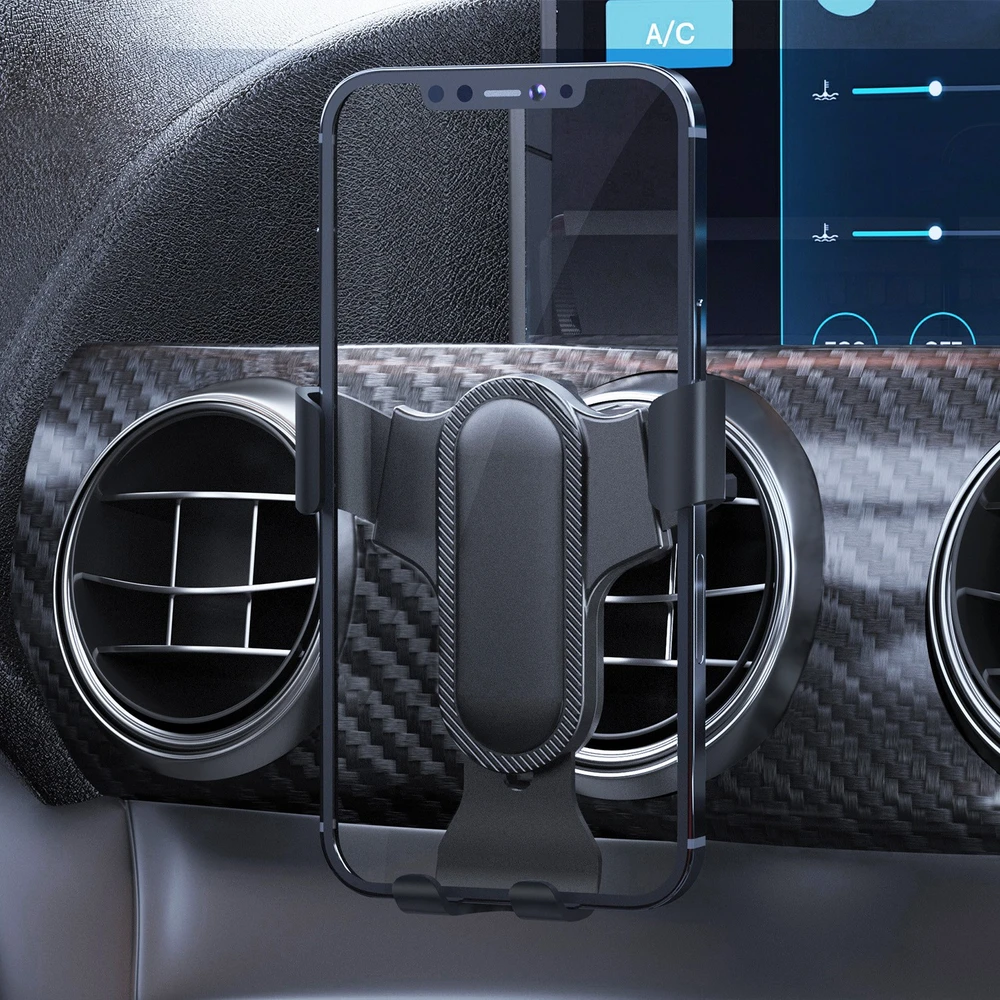 Dudao gravitacijos automobilio telefono laikiklis ventiliacijos angai juodas (F7s)