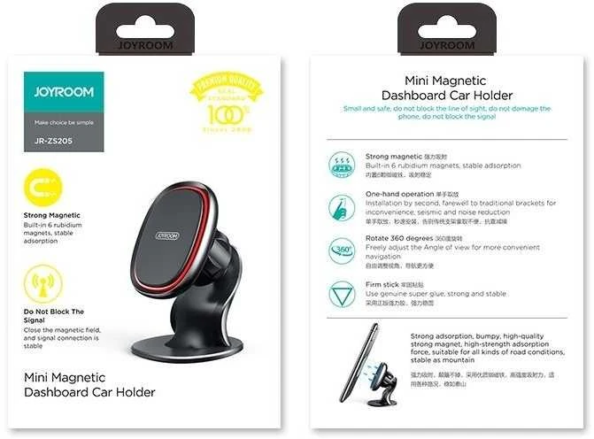 Joyroom Magic JR-ZS205 magnetinis automobilio laikiklis prietaisų skydeliui (juodas)