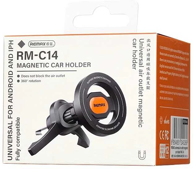 Automobilinis telefono laikiklis Remax RM-C14 MagSafe (air vent) juodas
