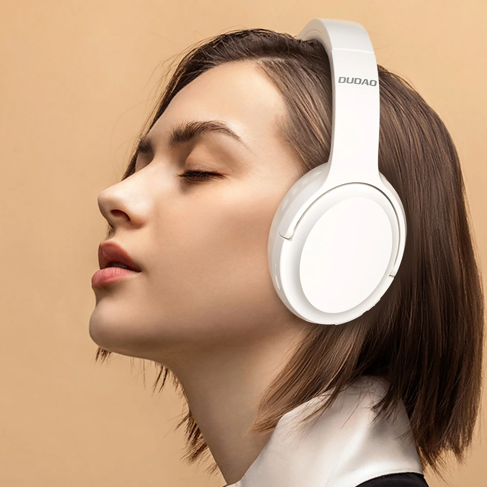 Dudao X22Pro on-ear belaidės Bluetooth 5.3 ausinės – baltos spalvos