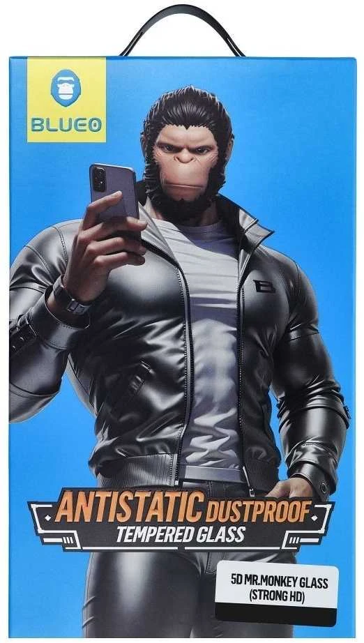 Blueo LCD apsauginis stikliukas 5D Mr. Monkey Glass (Strong HD) Apple iPhone 17 juodas