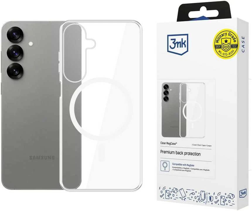 3MK MagDėklas Samsung Galaxy S25+ skaidrus MagSafe Compatible