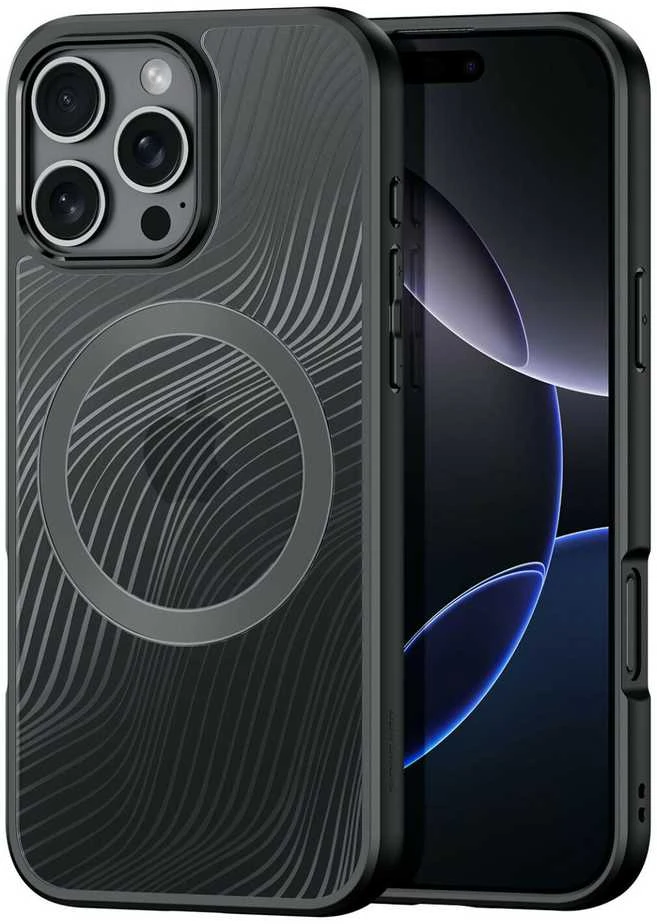 Dux Ducis dėklas AIMO MAG compatible su MagSafe skirtas iPhone 16 Pro Max juodos spalvos