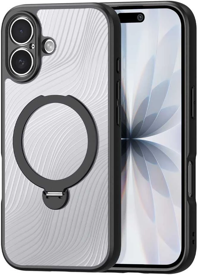 Dux Ducis Aimo Mag dėklas su Magnetic Ring and Stand skirtas Apple iPhone 17 – juodos spalvos