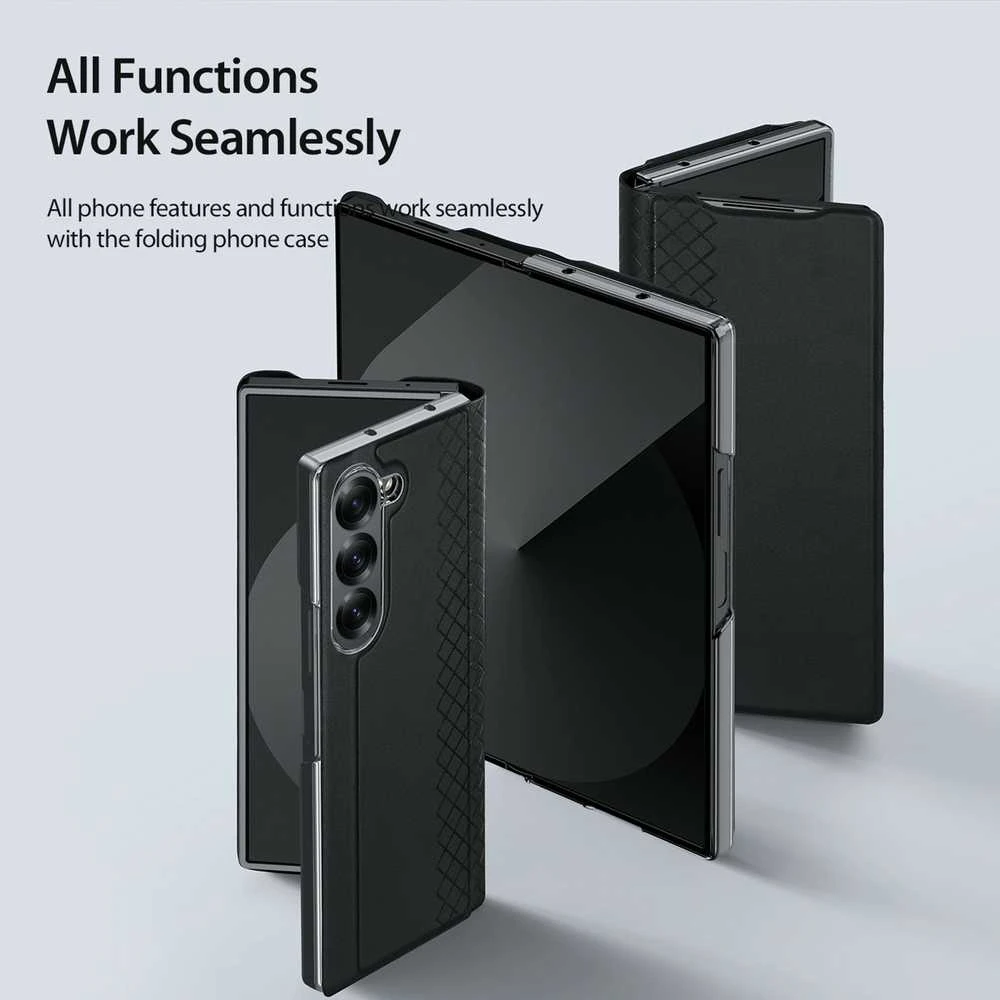 Dux Ducis Brill leather dėklas skirtas Samsung Galaxy Z Fold 6 with flap and card slot – juodos spalvos