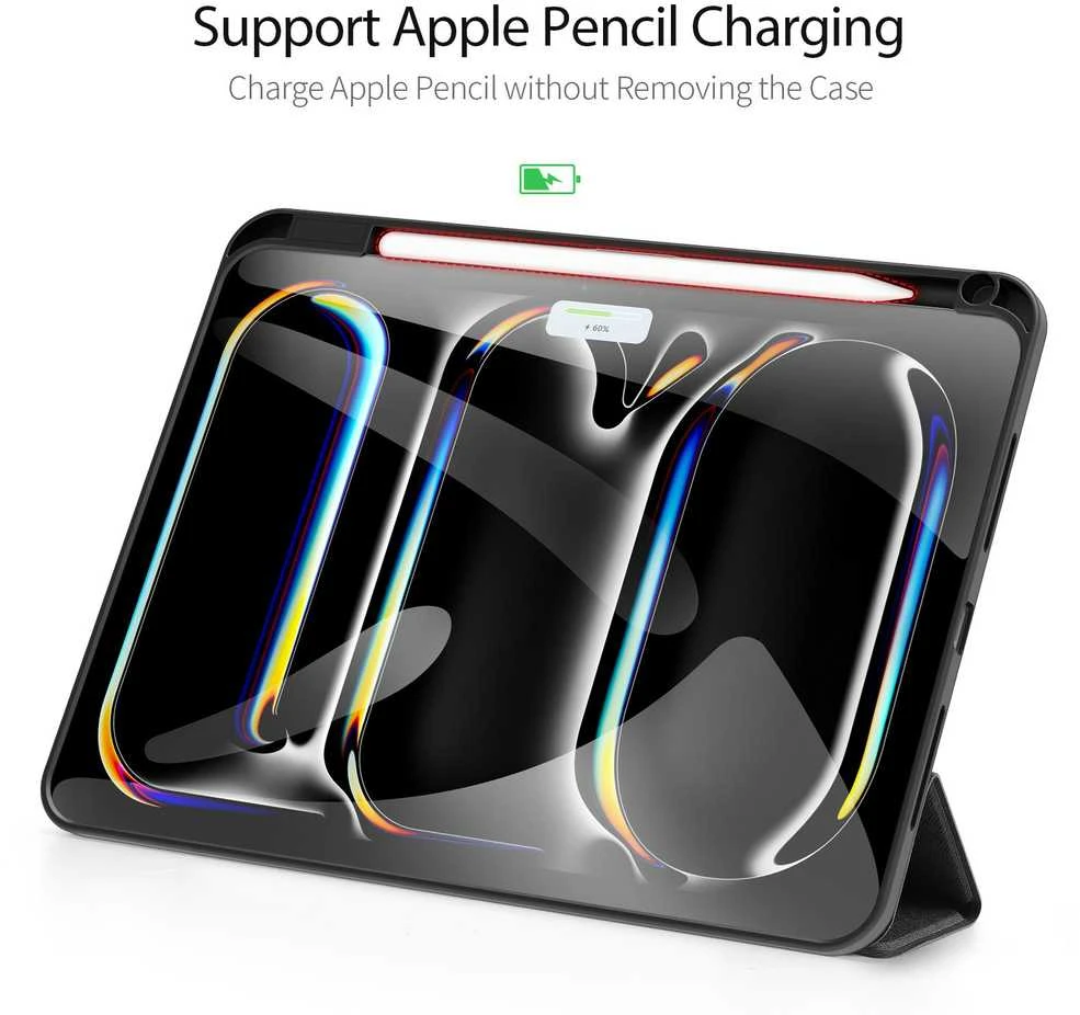 DUX DUCIS dėklas DOMO sulenkiamas su pieštuko laikikliu skirtas Apple iPad Pro 11 (2024) juodos spalvos