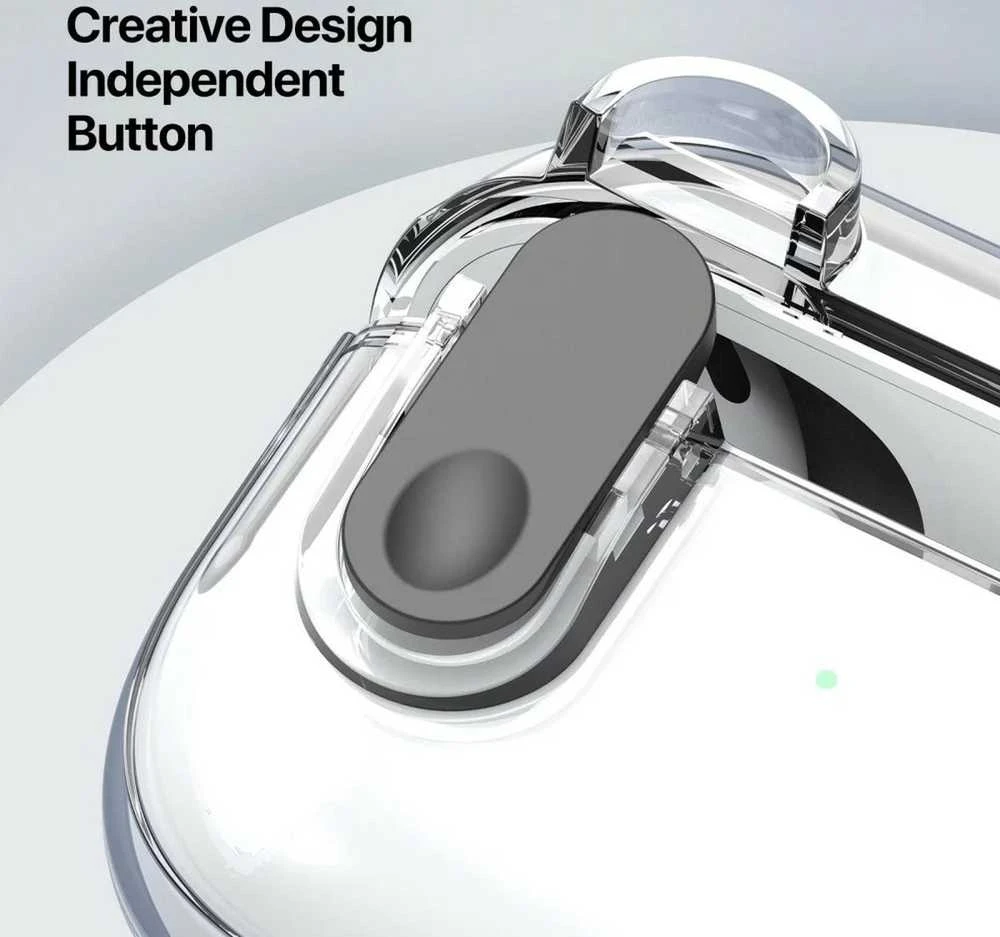 Ausinių dėklas Dux Ducis PECL, skirtas AirPods 4, apsauginis TPU+PC, skaidrus