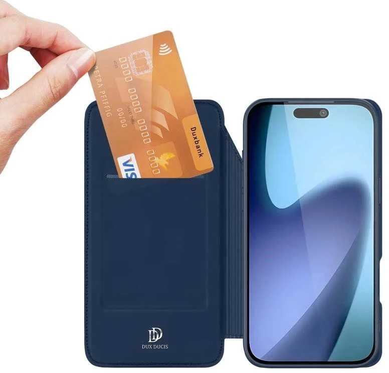Dėklas DUX DUCIS wallet case SKIN PRO for IPHONE 17 AIR mėlynas