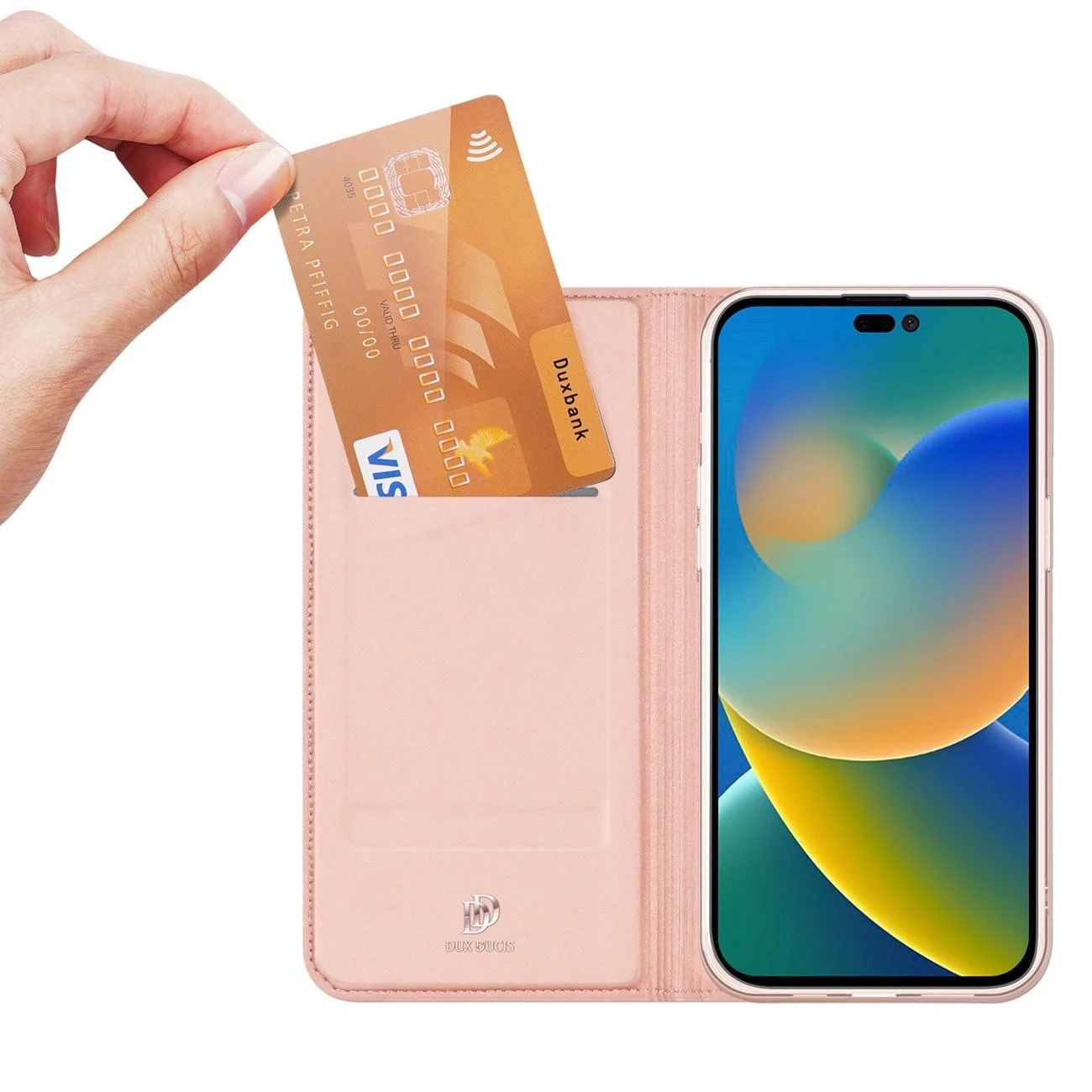 Dėklas Dux Ducis Skin Pro Xiaomi Redmi 11A/12C/Poco C55 rožinis-auksinis