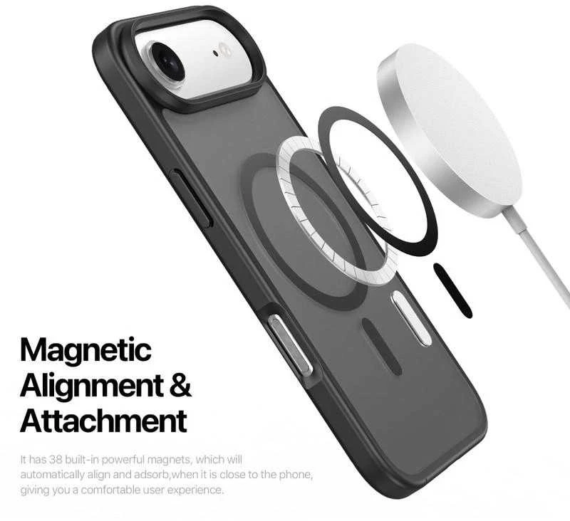 Dux Ducis Yind Apple iPhone 17 Air dėklas Compatible su MagSafe – juodos spalvos