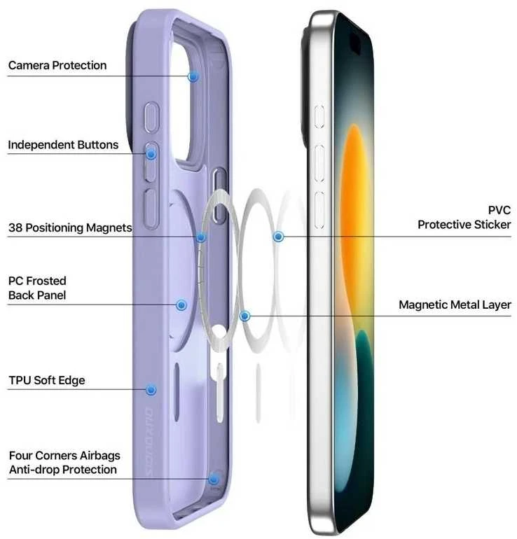 Dėklas Dux Ducis Yind Apple iPhone 17 Pro violetinis