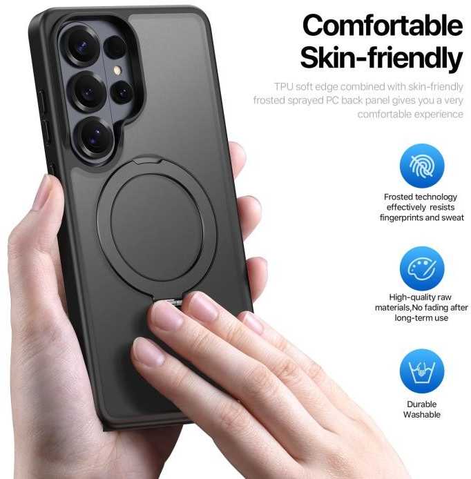 Dėklas Dux Ducis Yind Magnetic Stand Samsung S948 S26 Ultra juodas