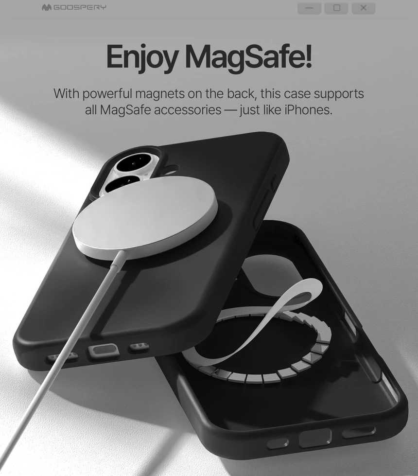 Dėklas Mercury Pure Magsafe Silicon Case Apple iPhone 16e/17e juodas