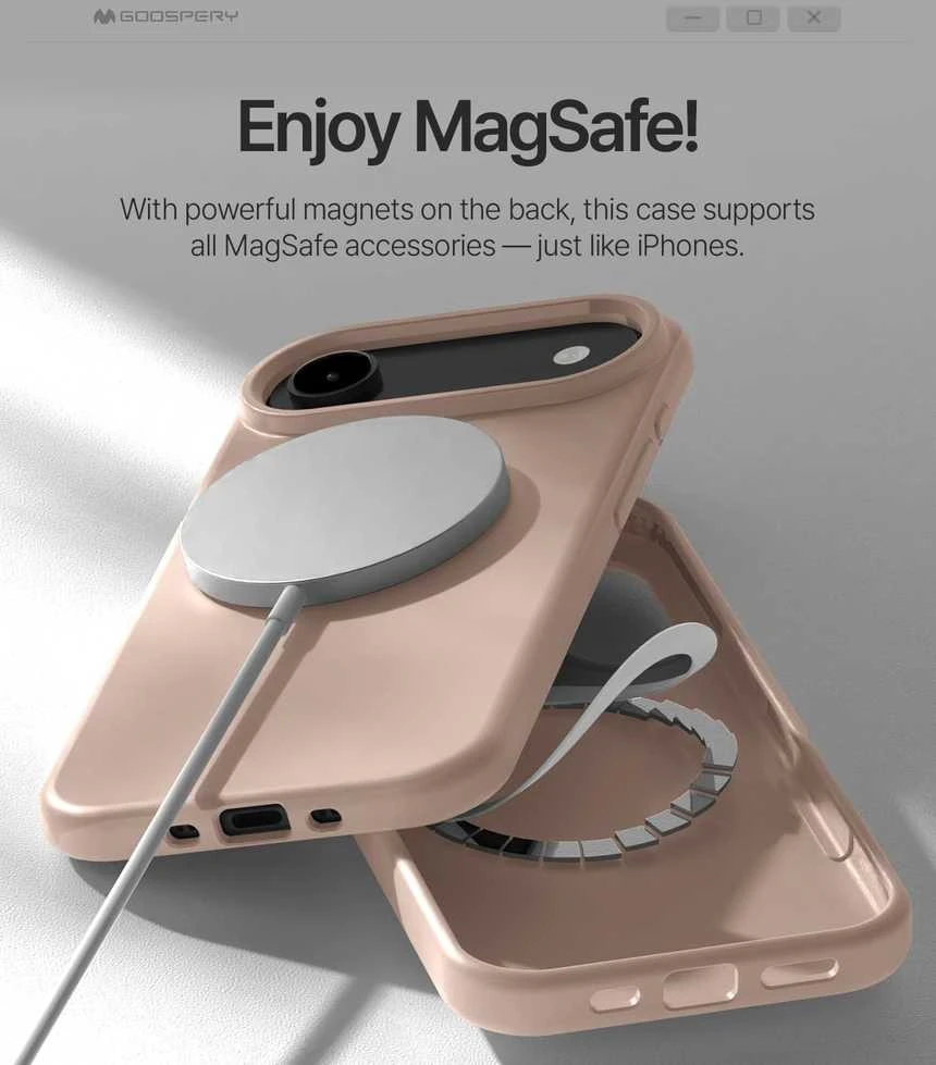 Dėklas Mercury Pure Magsafe Silicon Case Apple iPhone Air rožinio smėlio