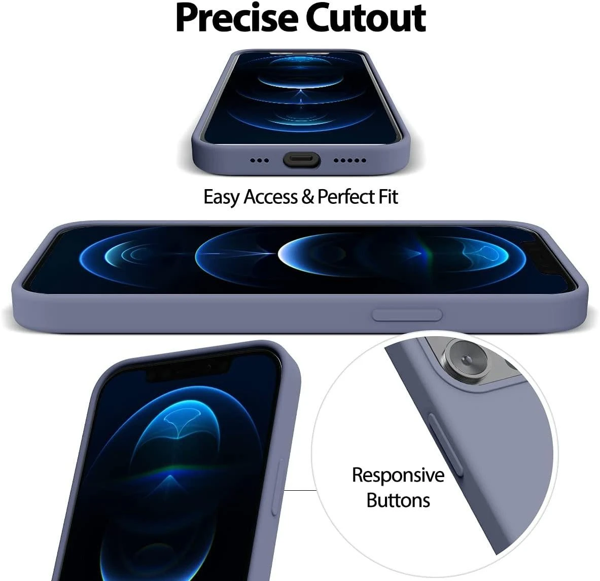 Dėklas Mercury Silikoninis dėklas Apple iPhone 13 Pro levandos pilka