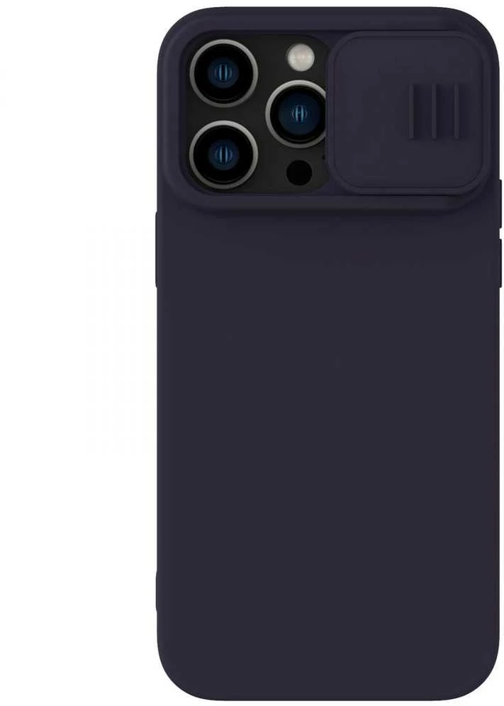 Dėklas Nillkin CamShield Silky Silicone Apple iPhone 15 Pro tamsiai violetinis