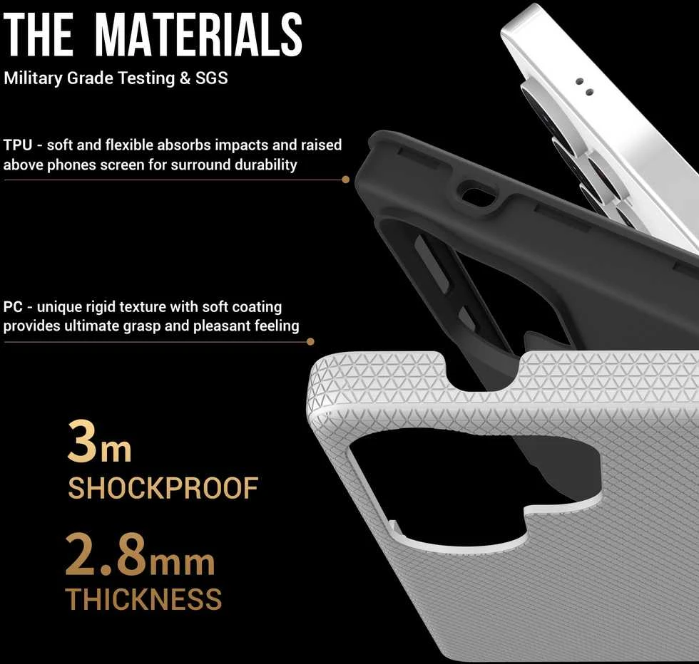 Dėklas Perfectionists Triangle Case Samsung S908 S22 Ultra 5G sidabrinis