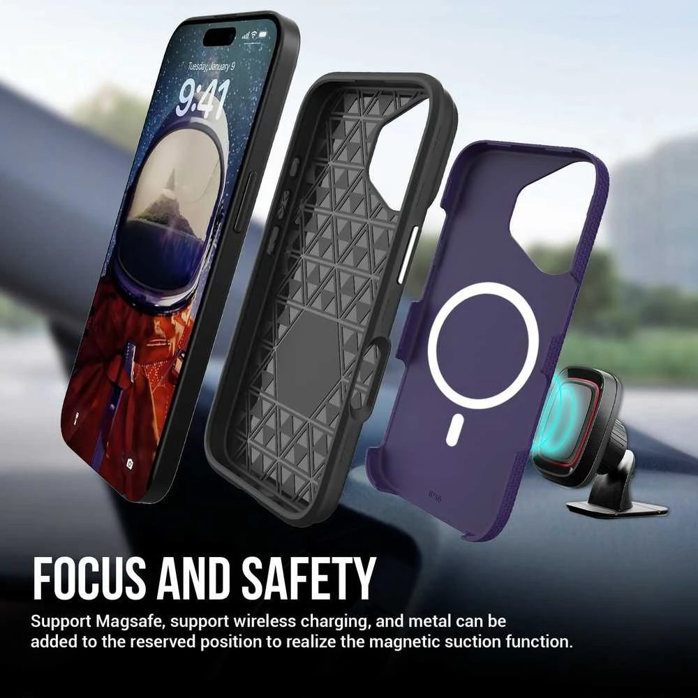 Dėklas Perfectionists Triangle Mag Case Apple iPhone 13/14 violetinis