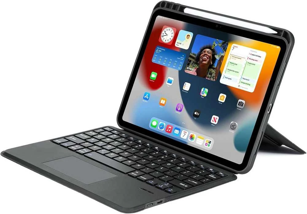 DUX DUCIS dėklas DK sulankstomas su belaide klaviatūra iPad 4/5/6/iPad Pro 11 (2018/2020/2021/2022) juodas