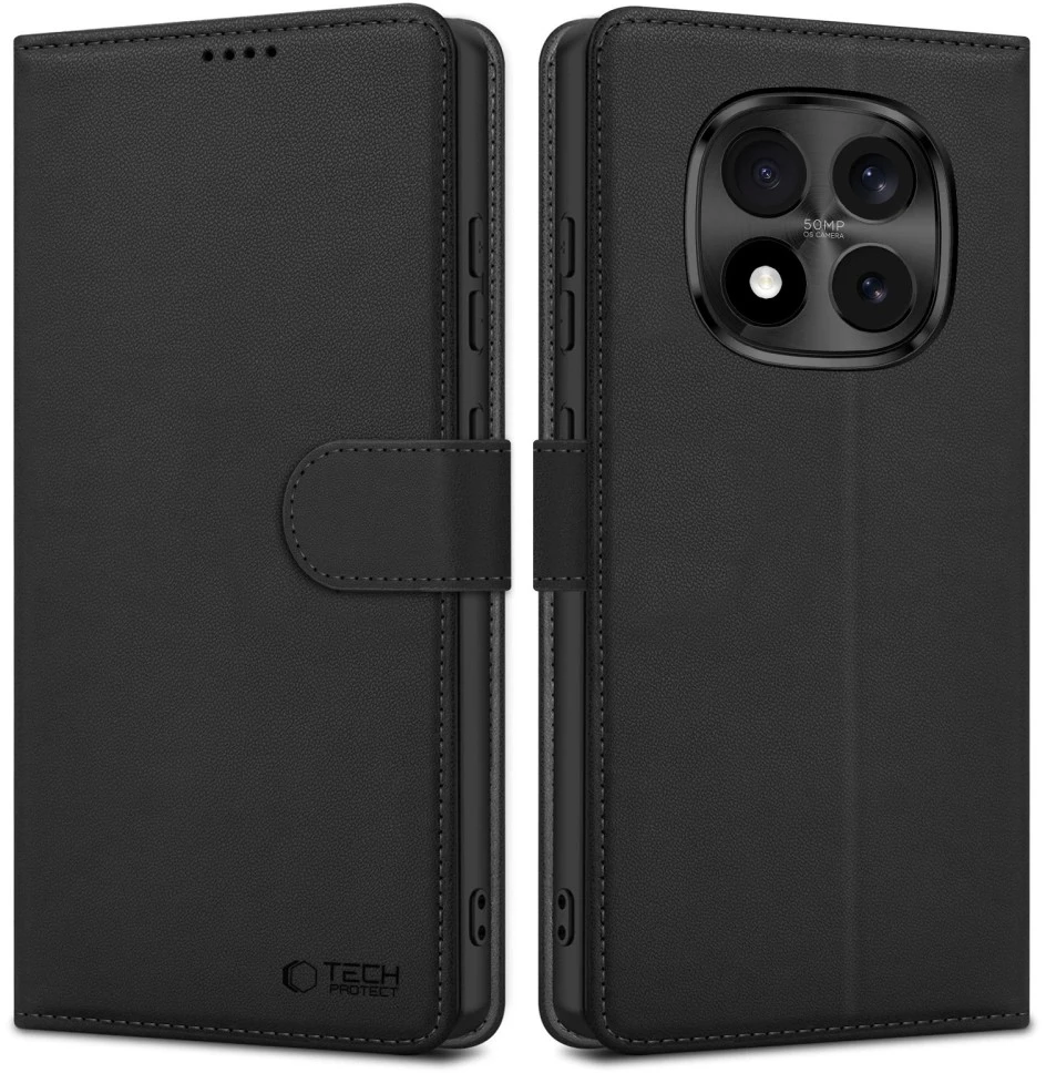 Dėklas Tech-Protect Wallet Xiaomi Redmi Note 15 Pro 5G matinės juodos spalvos