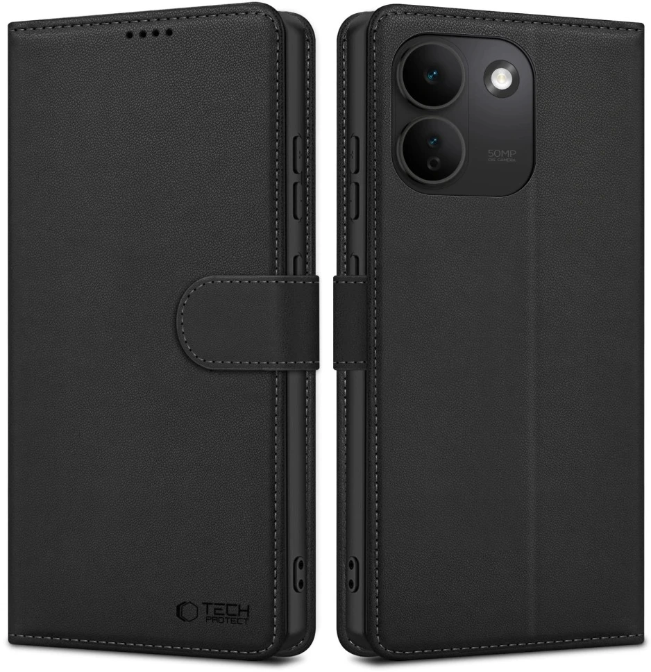 Dėklas Tech-Protect WALLET XIAOMI REDMI NOTE 17 Pro Max 5G blizgus Juodas