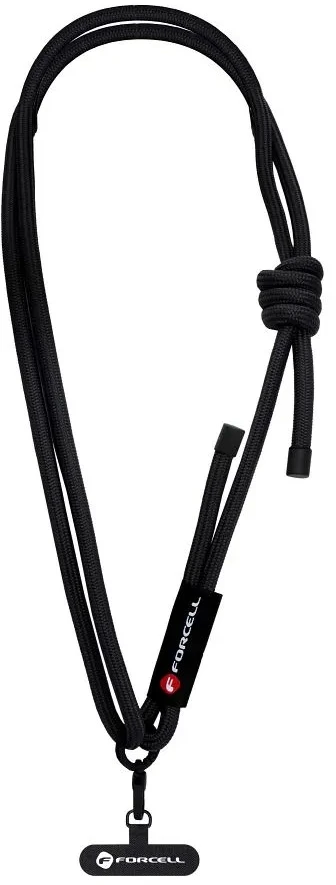 FORCELL F-DESIGN S10X165 telefono virvelė per petį su reguliuojamu ilgiu (maks. 82,5 cm kilpoje) juoda