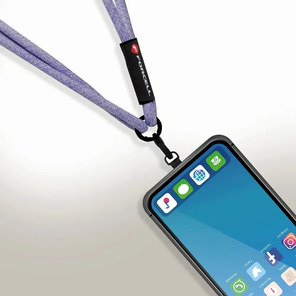 FORCELL F-DESIGN S10X165 reguliuojamo ilgio telefono virvelė (maks. 82,5 cm kilpoje) pilka violetinė