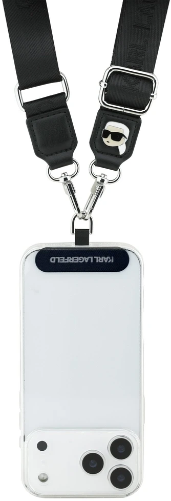 Karl Lagerfeld Universal Crossbody Strap Karl Patch juodos spalvos