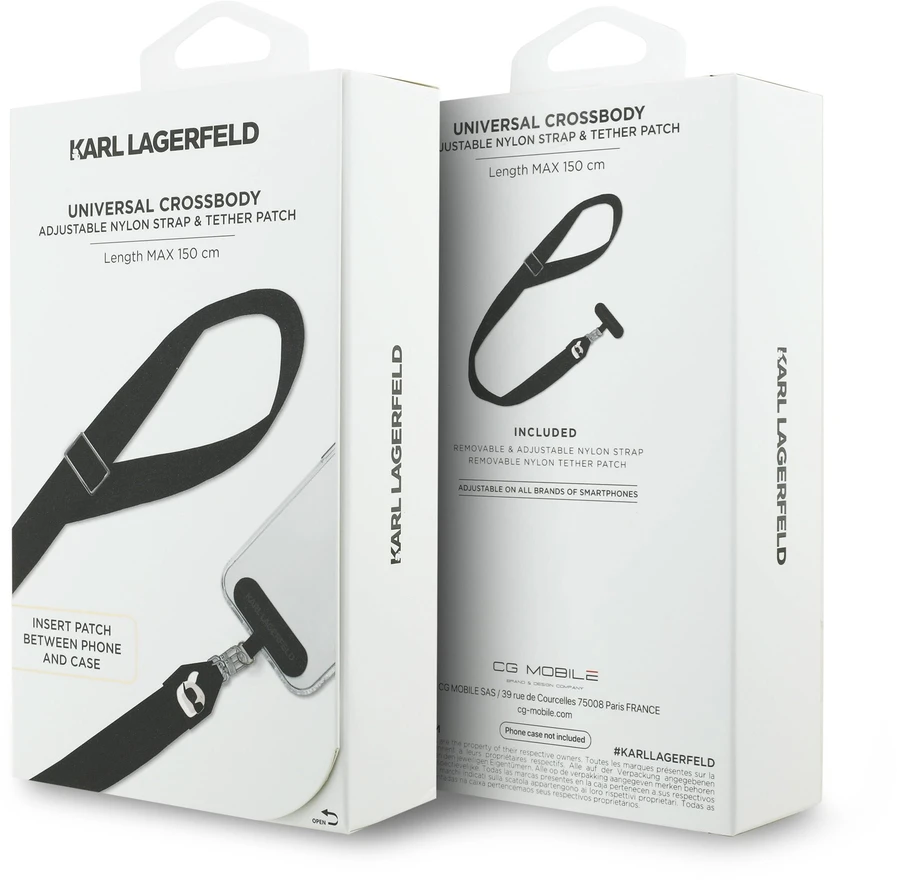 Karl Lagerfeld Universal Crossbody Strap Karl Patch juodos spalvos