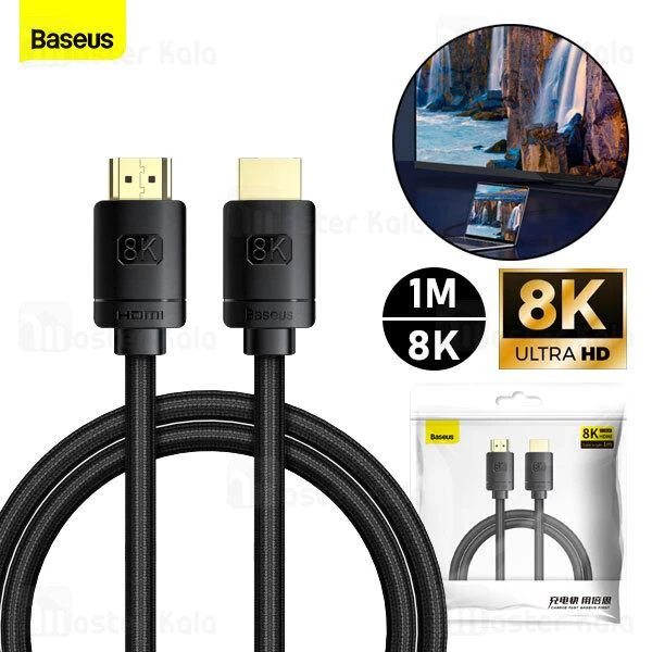 Baseus HDMI 8K laidas su pinto audinio danga