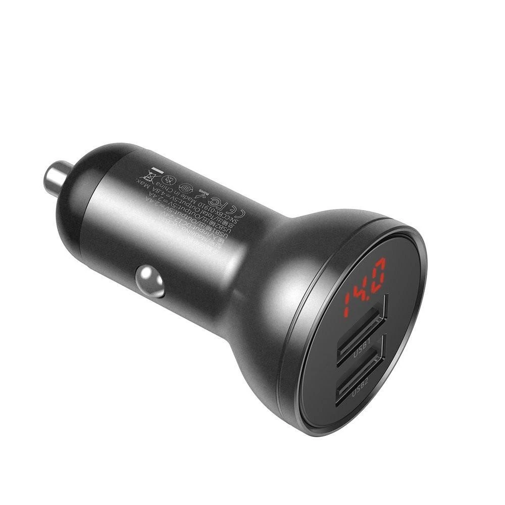 Baseus automobilinis įkroviklis 24W su 3-in-1 USB kabeliu 1.2m