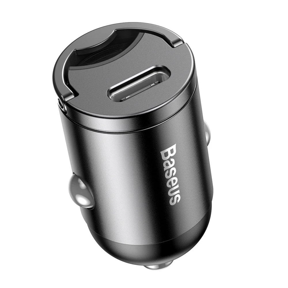 Įkroviklis automobilinis Baseus Tiny Star Mini Quick Charge Type-C to lightning 18W su 1m laidu pilkos spalvos TZVCHX-0G