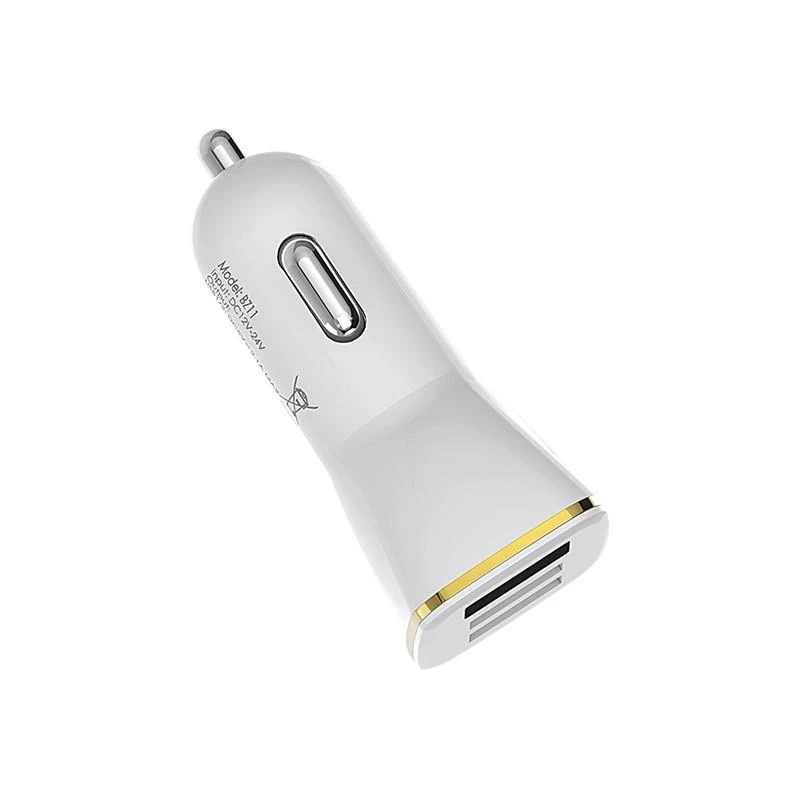 Dėklas Automobilinis įkroviklis Borofone BZ11 Speed Map Dual Port baltas