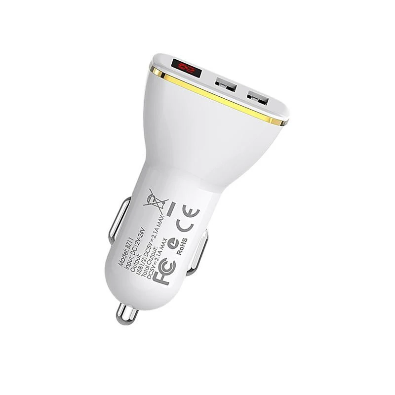 Dėklas Automobilinis įkroviklis Borofone BZ11 Speed Map Dual Port baltas