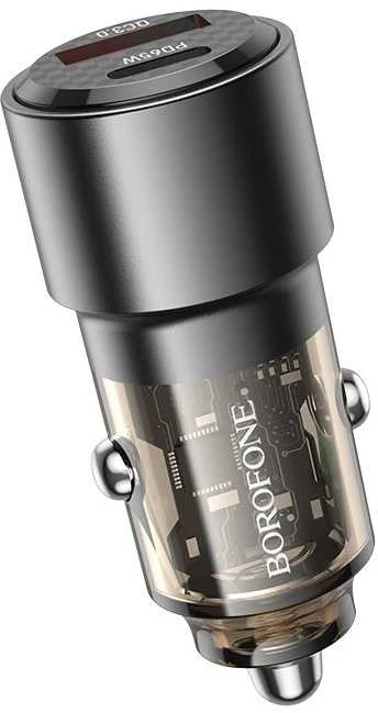 Automobilinis įkroviklis Borofone BZ20A PD65W+QC3.0 83W juodas