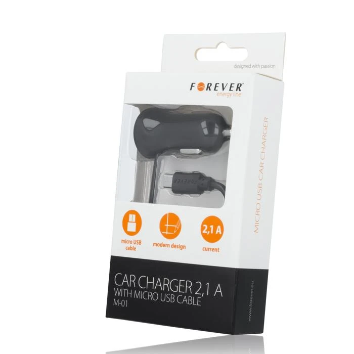 USB įkroviklis Forever M-01 USB 1.5m Juodas