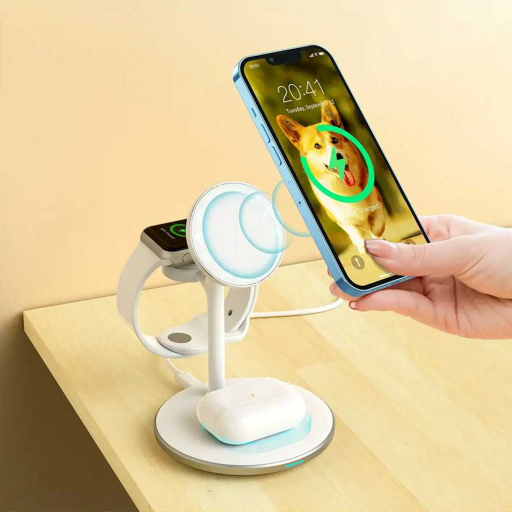 Choetech belaidis įkroviklis su stovu 2in1