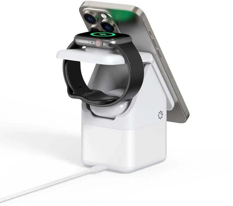 Įkroviklis belaidis DUZZONA W20 4-in-1 MagSafe baltas