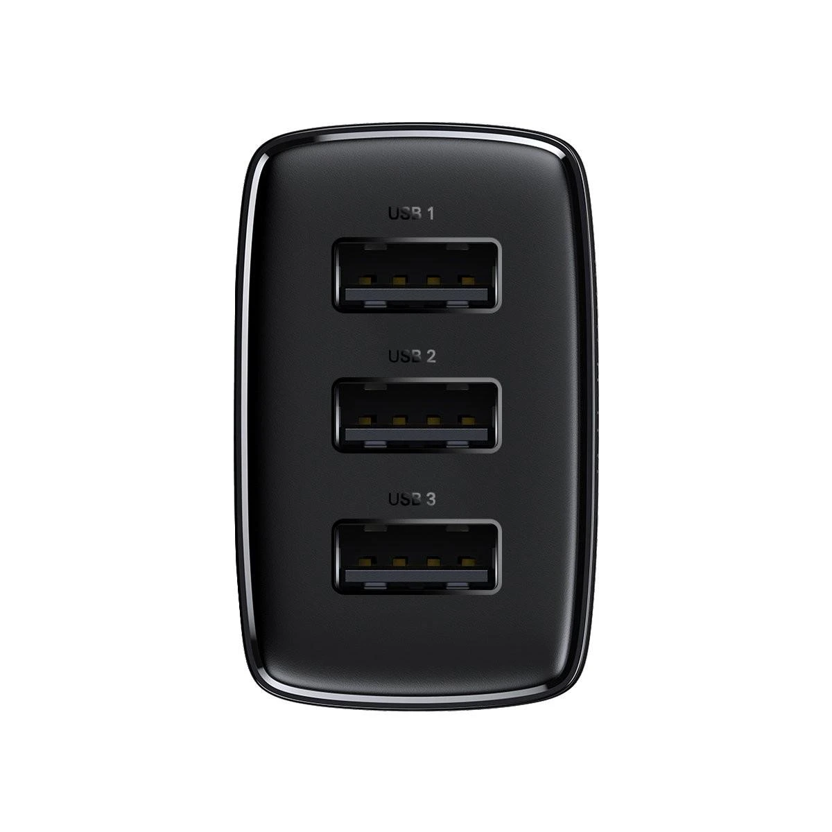 Baseus Sieninis įkroviklis 17W 3xUSB 3.4A, juodas